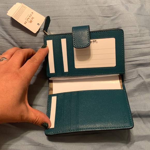 Blue NEW with tag Coach wallet Length: 4in width: 5.5in - Picture 2 of 4